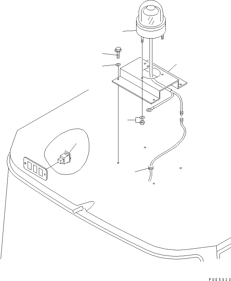 Wheel Loaders Komatsu / WA100M-3 S/N 10001-UP (Cab Spec.)(wa100m-c) / YELLOW BEACON LAMP (WITH CAB)(120290 : E0340-01A1)