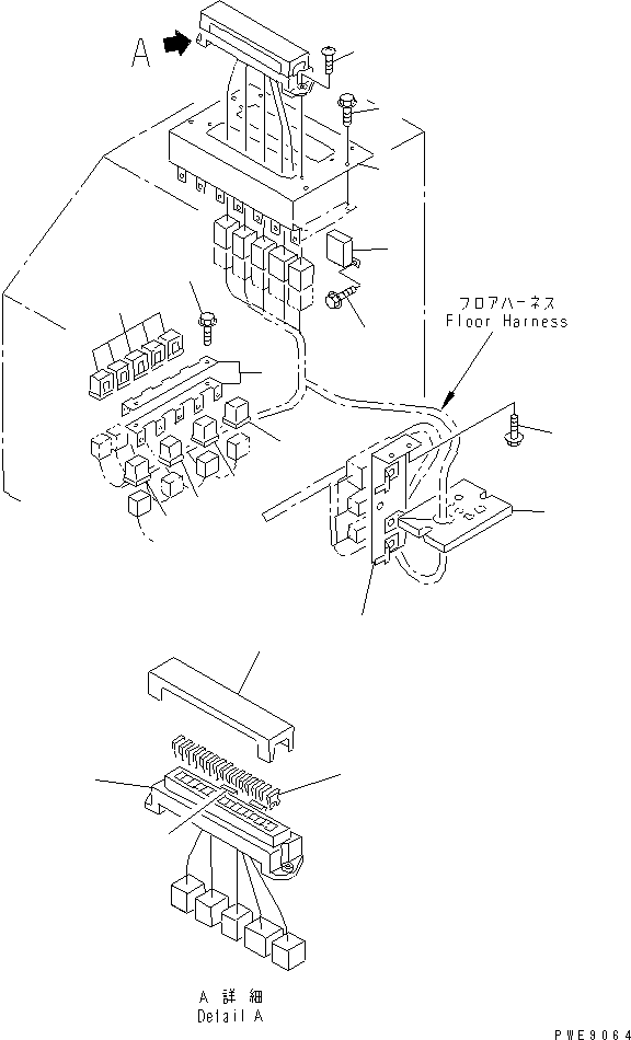 Wheel Loaders Komatsu / WA100M-3 S/N 10001-UP (Canopy Spec.)(wa100m0c) / WIRING HARNESS (R.H. CONSOLE BOX LINE)(#10001-11122)(120080 : E0200-03A0)