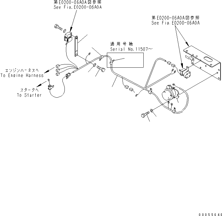 Wheel Loaders Komatsu / WA100M-3 S/N 10001-UP (Canopy Spec.)(wa100m0c) / WIRING HARNESS (REAR LINE)(#11501-11526)(120120 : E0200-05A0A)