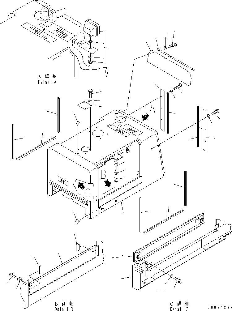 Wheel Loaders Komatsu / WA100M-3 S/N 10001-UP (Canopy Spec.)(wa100m0c) / HOOD(#11501-)(270050 : M4100-01A0A)