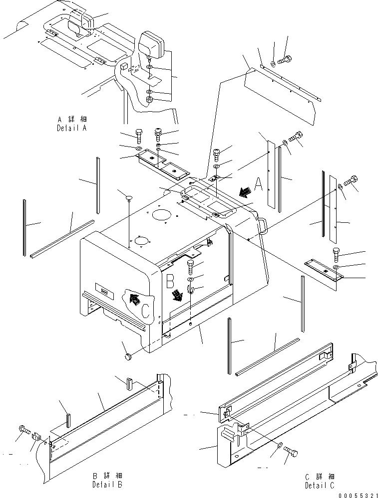 Wheel Loaders Komatsu / WA100M-3 S/N 10001-UP (Canopy Spec.)(wa100m0c) / HOOD (LIVESTOCK RAISING SPEC.)(#11501-)(270090 : M4100-01A5A)