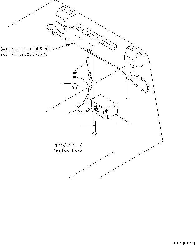 Wheel Loaders Komatsu / WA100M-3 S/N 10001-UP (Canopy Spec.)(wa100m0c) / HOOD (BACK-UP ALARM)(#10001-11500)(270220 : M4100-05A3)