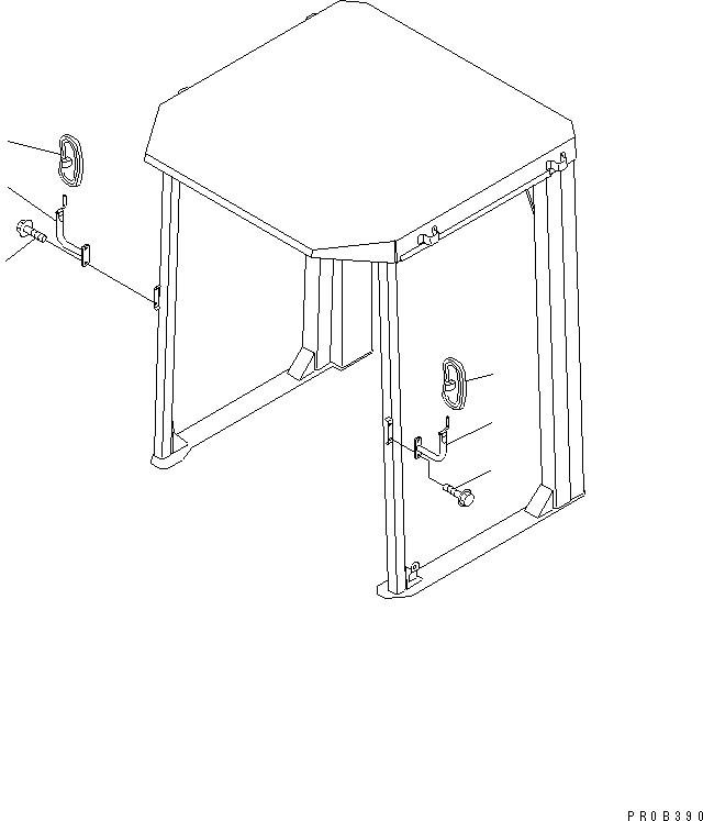 Wheel Loaders Komatsu / WA100M-3 S/N 10001-UP (Canopy Spec.)(wa100m0c) / MIRROR (WITH ROPS CANOPY)(270410 : M4410-01A2)