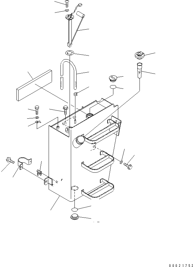 Wheel Loaders Komatsu / WA100M-3-CB S/N 10001-UP(wa100m0r) / FUEL TANK(#11501-)(090030 : D0100-01A0B)