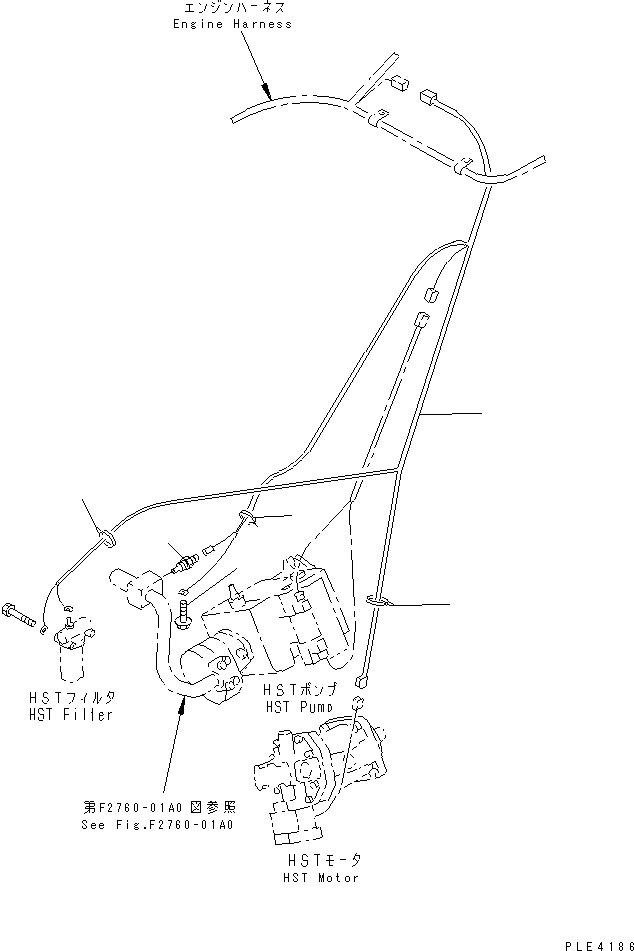 Wheel Loaders Komatsu / WA100M-3-CB S/N 10001-UP(wa100m0r) / WIRING HARNESS (HST LINE)(#10001-11500)(120090 : E0200-04A0)