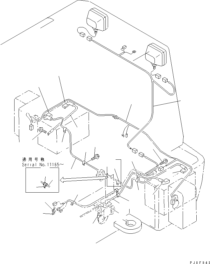 Wheel Loaders Komatsu / WA100M-3-CB S/N 10001-UP(wa100m0r) / WIRING HARNESS (FRONT FRAME LINE)(#11123-11500)(120160 : E0200-07A0A)