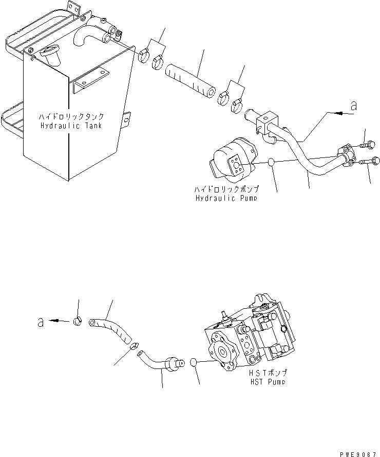 Wheel Loaders Komatsu / WA100M-3-CB S/N 10001-UP(wa100m0r) / HST MAIN LINE (SUCTION LINE)(#10001-11500)(150140 : F2760-01A0)