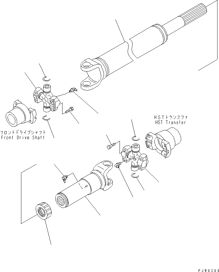 Wheel Loaders Komatsu / WA100M-3-CB S/N 10001-UP(wa100m0r) / DRIVE SHAFT (FRONT)(150210 : F4200-01A0)