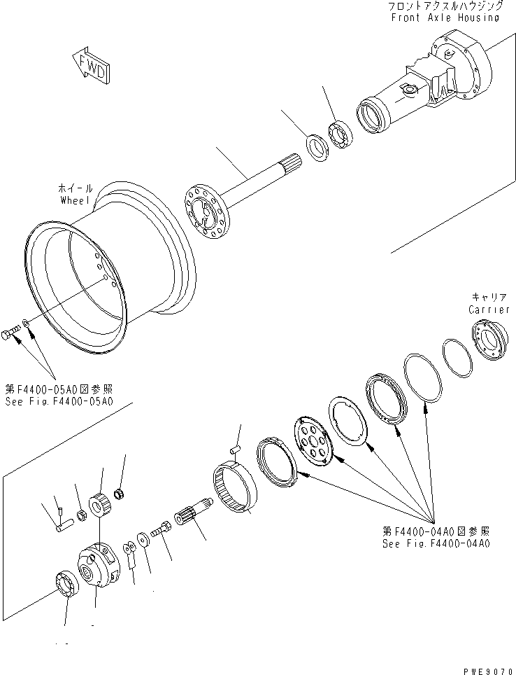 Wheel Loaders Komatsu / WA100M-3-CB S/N 10001-UP(wa100m0r) / FRONT AXLE (FINAL DRIVE)(150230 : F4400-01A0)