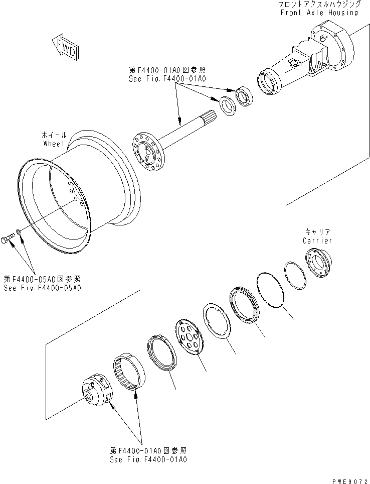 Wheel Loaders Komatsu / WA100M-3-CB S/N 10001-UP(wa100m0r) / FRONT AXLE (BRAKE)(150260 : F4400-04A0)