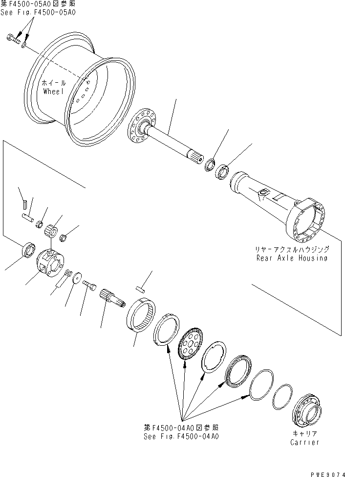 Wheel Loaders Komatsu / WA100M-3-CB S/N 10001-UP(wa100m0r) / REAR AXLE (FINAL DRIVE)(150310 : F4500-01A0)