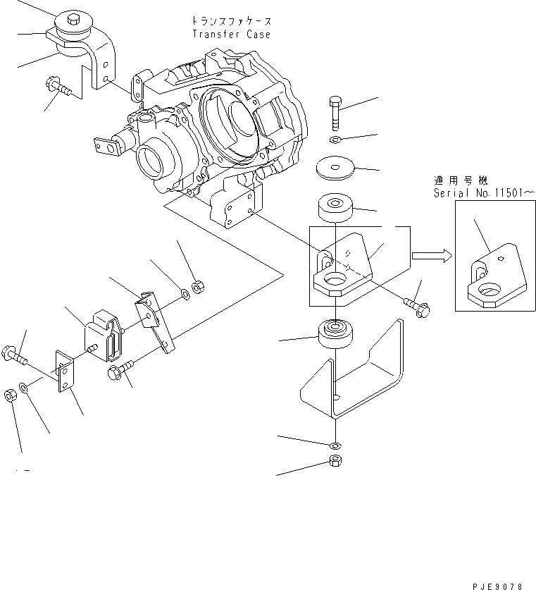 Wheel Loaders Komatsu / WA100M-3-CB S/N 10001-UP(wa100m0r) / TRANSFER MOUNTING PARTS(150370 : F4810-01A0)