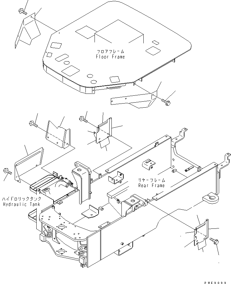 Wheel Loaders Komatsu / WA100M-3-CB S/N 10001-UP(wa100m0r) / COVER (FOR FLOOR FRAME)(#10001-11000)(270290 : M4230-01A0)