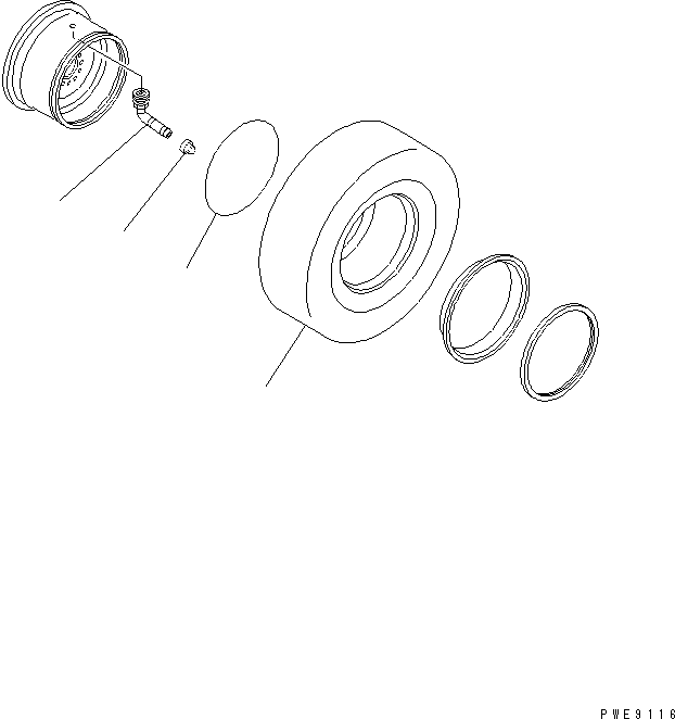 Wheel Loaders Komatsu / WA100M-3-CB S/N 10001-UP(wa100m0r) / TIRE (13.00-24-8PR-L2 TUBELESS TIRE) (TOYO)(300080 : S0120-01A3)