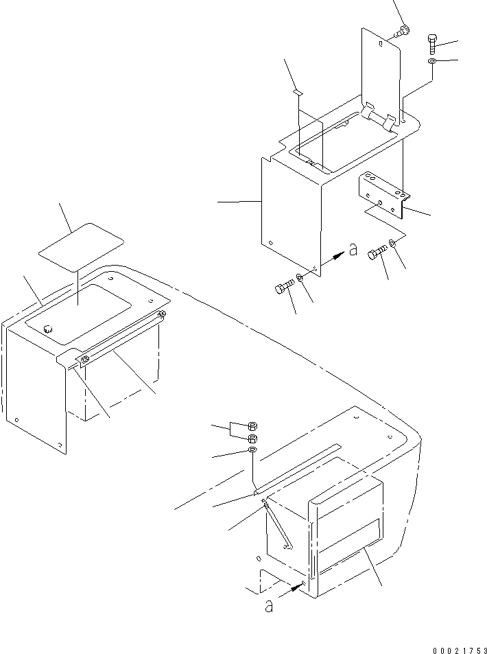 Wheel Loaders Komatsu / WA100M-3-CN S/N 10001-UP(wa100m1r) / BATTERY BOX (BOX AND BATTERY MOUNTING PARTS)(#11501-)(120040 : E0120-01A0A)