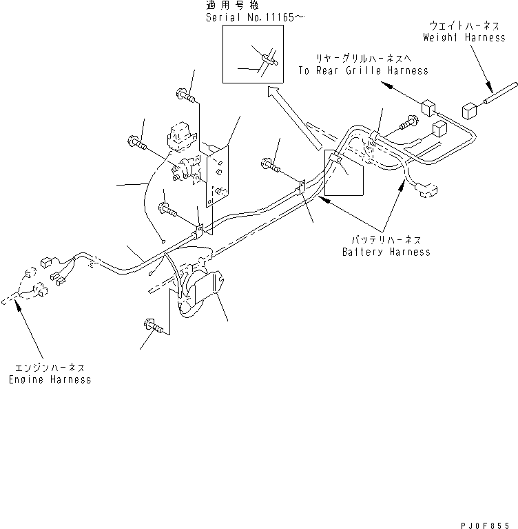 Wheel Loaders Komatsu / WA100M-3-CN S/N 10001-UP(wa100m1r) / WIRING HARNESS (REAR LINE)(#10001-11500)(120110 : E0200-05A0)