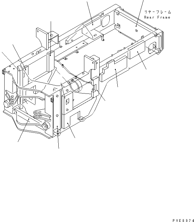 Wheel Loaders Komatsu / WA100SSS-3-H S/N 63001-UP(wa100s0r) / REAR FRAME (NOISE ABATEMENT PARTS) (SUPER SILENT SPECIAL SPEC.)(090030 : J4120-02A7)