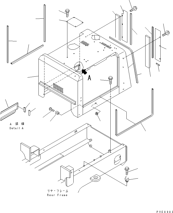 Wheel Loaders Komatsu / WA100SSS-3-H S/N 63001-UP(wa100s0r) / HOOD (ENGINE HOOD) (SUPER SILENT SPECIAL SPEC.)(120010 : M4100-01A3)