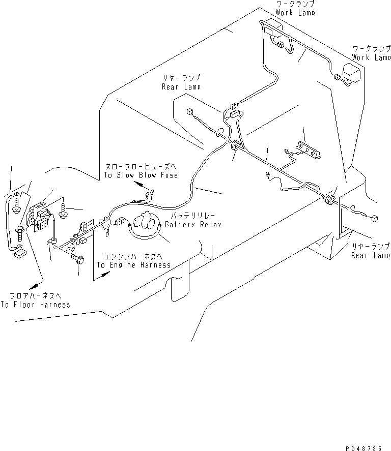 Wheel Loaders Komatsu / WA100SS-3A-S S/N 50001-52999(wa100s5r) / ELECTRICAL SYSTEM (REAR FRAME LINE) (SUPER SILENT SPEC.)(#50001-)(030020 : 1534)