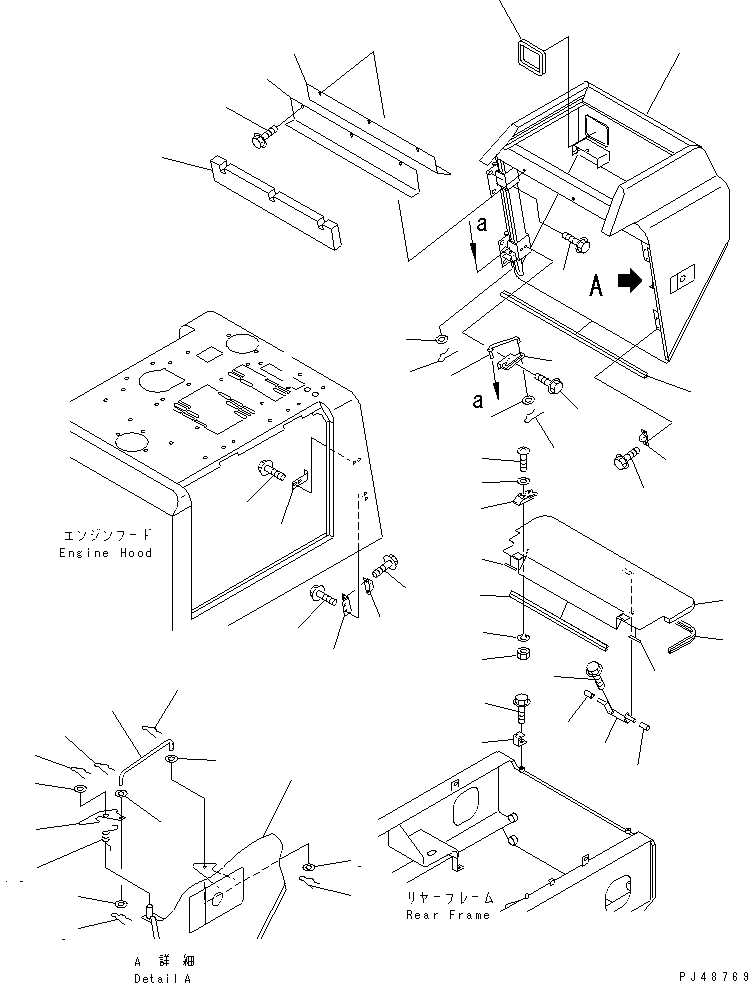 Wheel Loaders Komatsu / WA100SSS-3A-S S/N 50001-52999(wa100s6r) / REAR DUCT (WITH DOUBLE MUFFLER) (SUPER SILENT SPEC.)(#50001-.)(060050 : 5207)