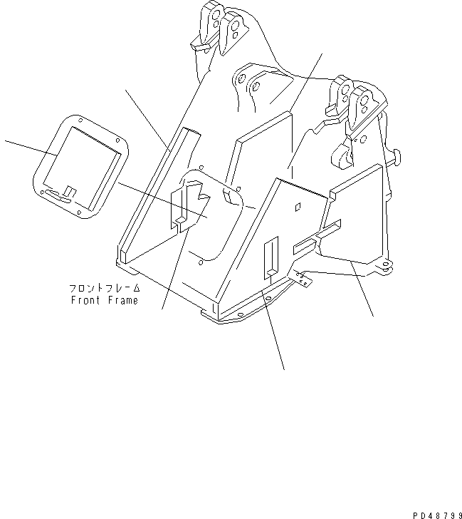 Wheel Loaders Komatsu / WA100SSS-3A-S S/N 50001-52999(wa100s6r) / NOISE ABATEMENT PARTS (1/3) (FOR FRONT FRAME) (WITH DOUBLE       MUFFLER) (SUPER SILENT SPEC.)(#50001-)(060070 : 5931)