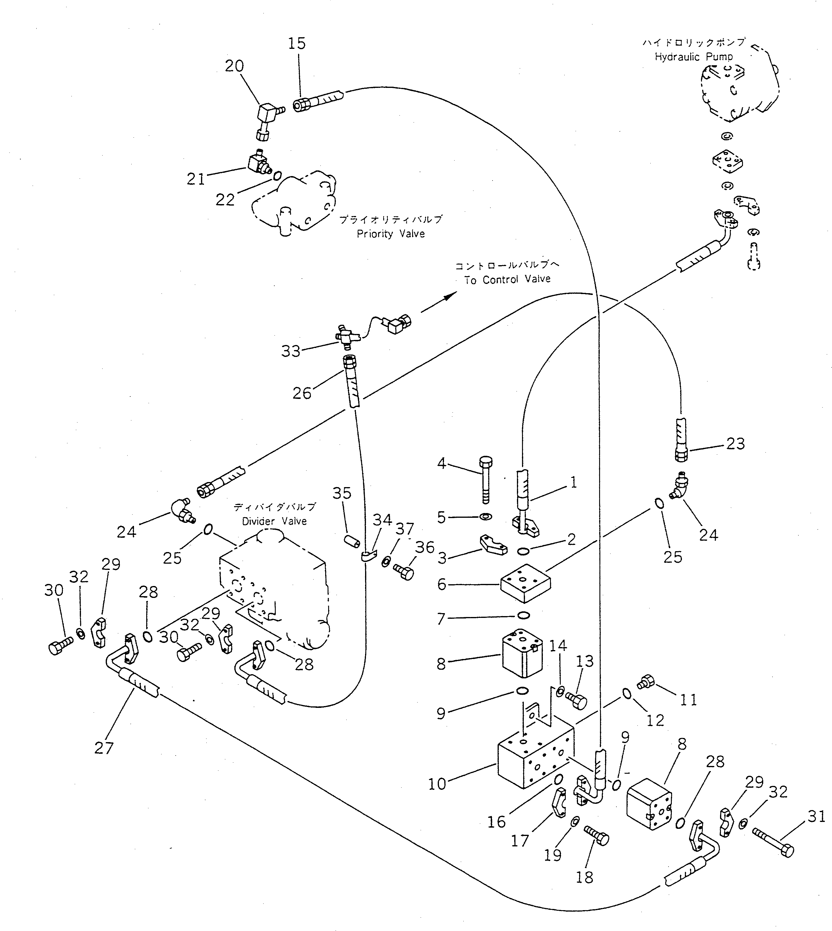 Wheel Loaders Komatsu / WA100SS-1 S/N 10001-UP(wa100s8r) / EMERGENCY STEERING PIPING (2/3)(#20001-)(120210 : 4832A)