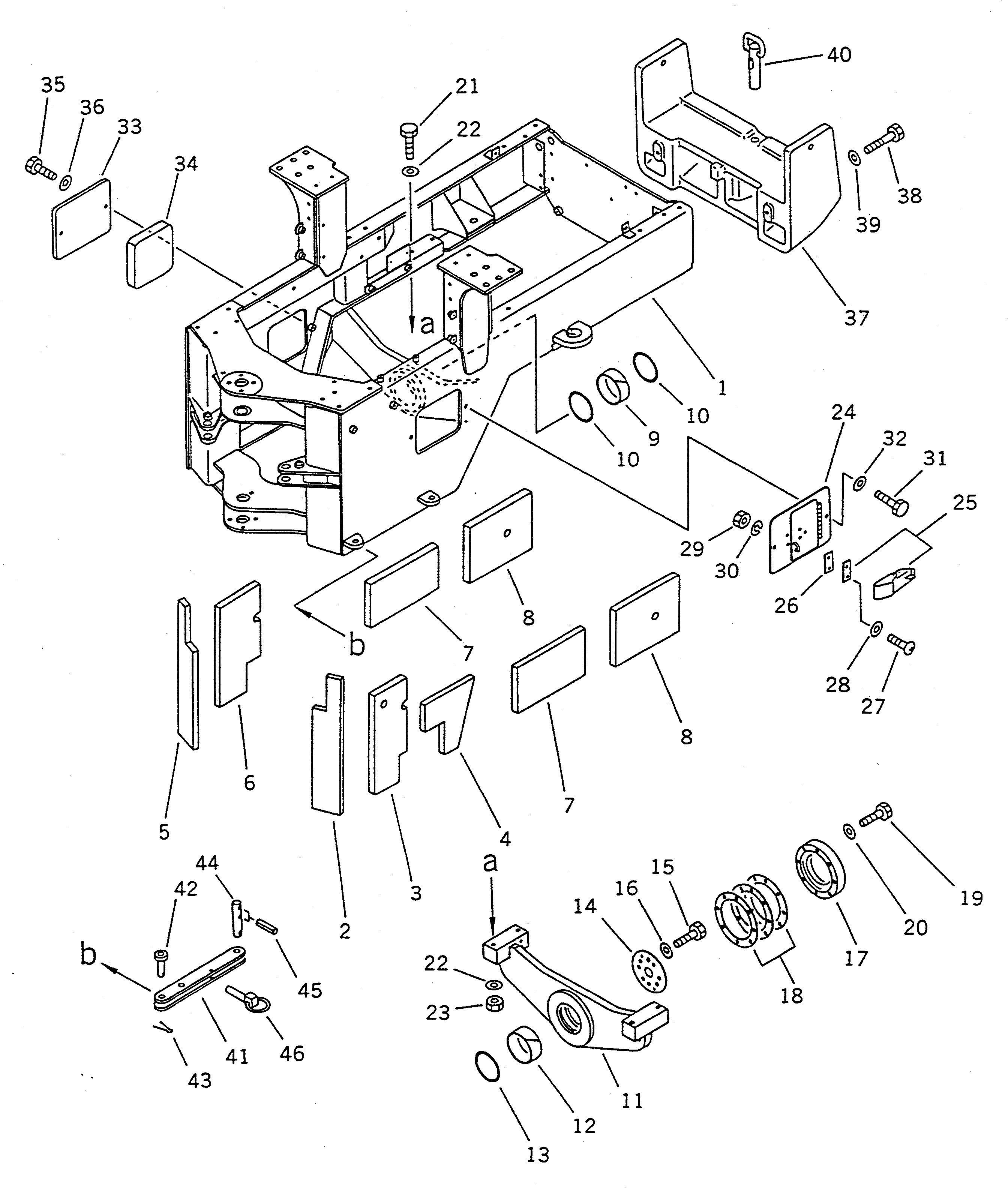 Wheel Loaders Komatsu / WA100SS-1 S/N 10001-UP(wa100s8r) / REAR FRAME(#32001-)(150020 : 5015)