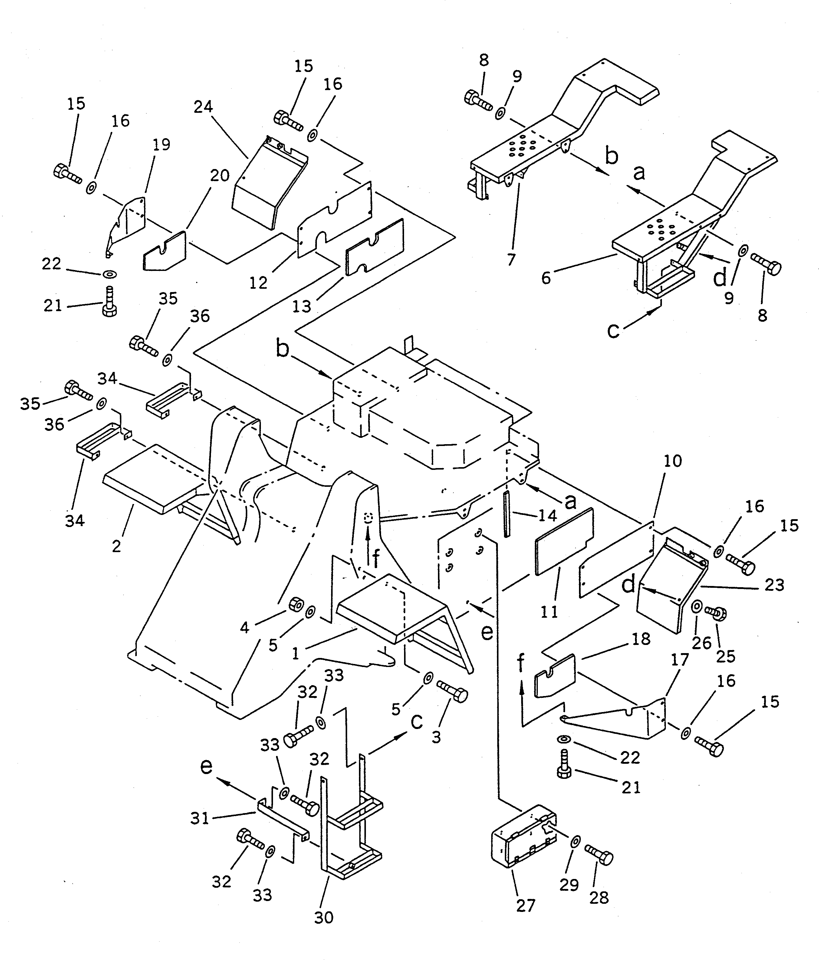 Wheel Loaders Komatsu / WA100SS-1 S/N 10001-UP(wa100s8r) / FENDER AND LADDER (WITH CANOPY)(#32001-)(150170 : 5175)