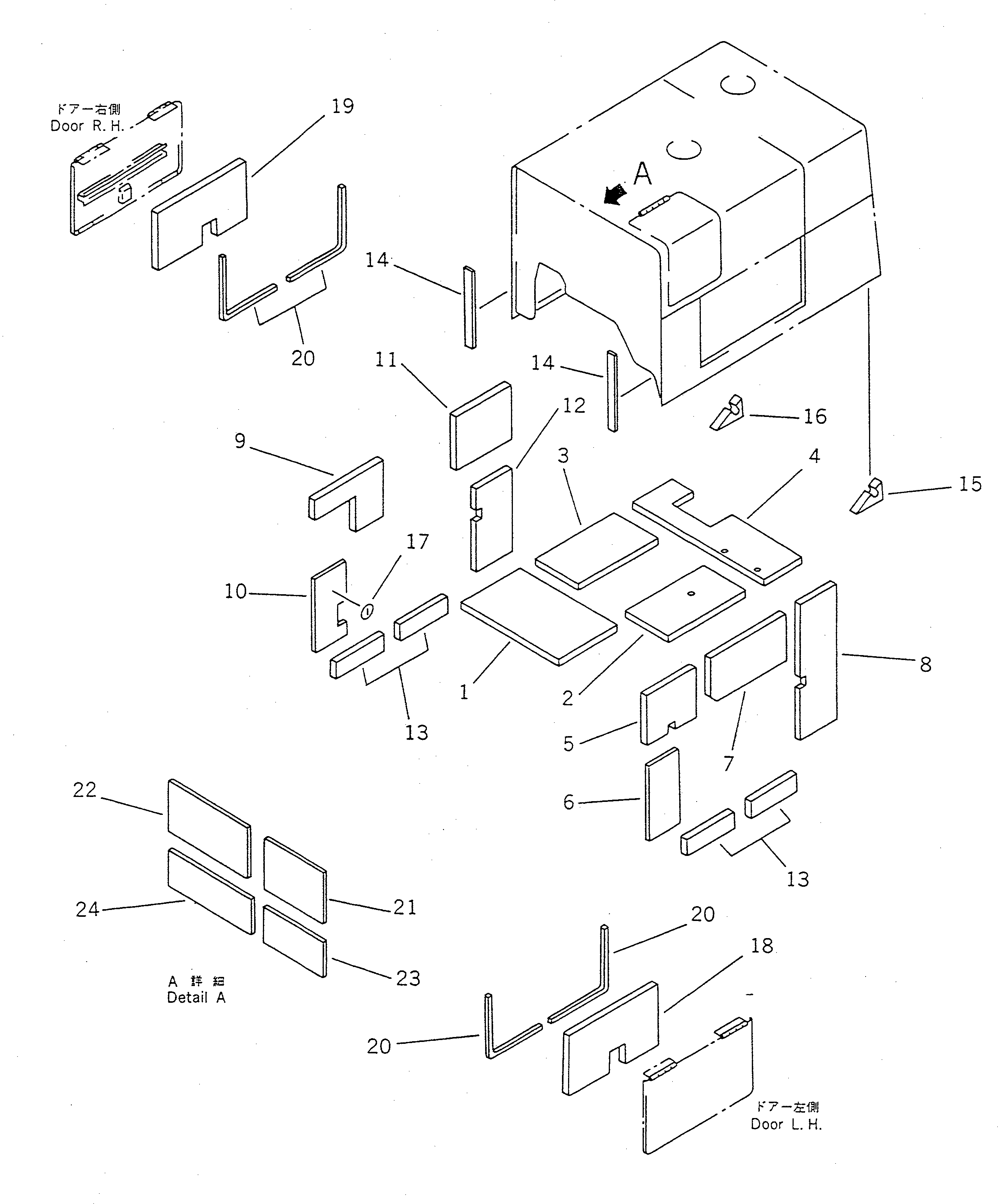 Wheel Loaders Komatsu / WA100SS-1 S/N 10001-UP(wa100s8r) / ENGINE HOOD AND SIDE COVER (2/2)(#32001-)(150230 : 5212)