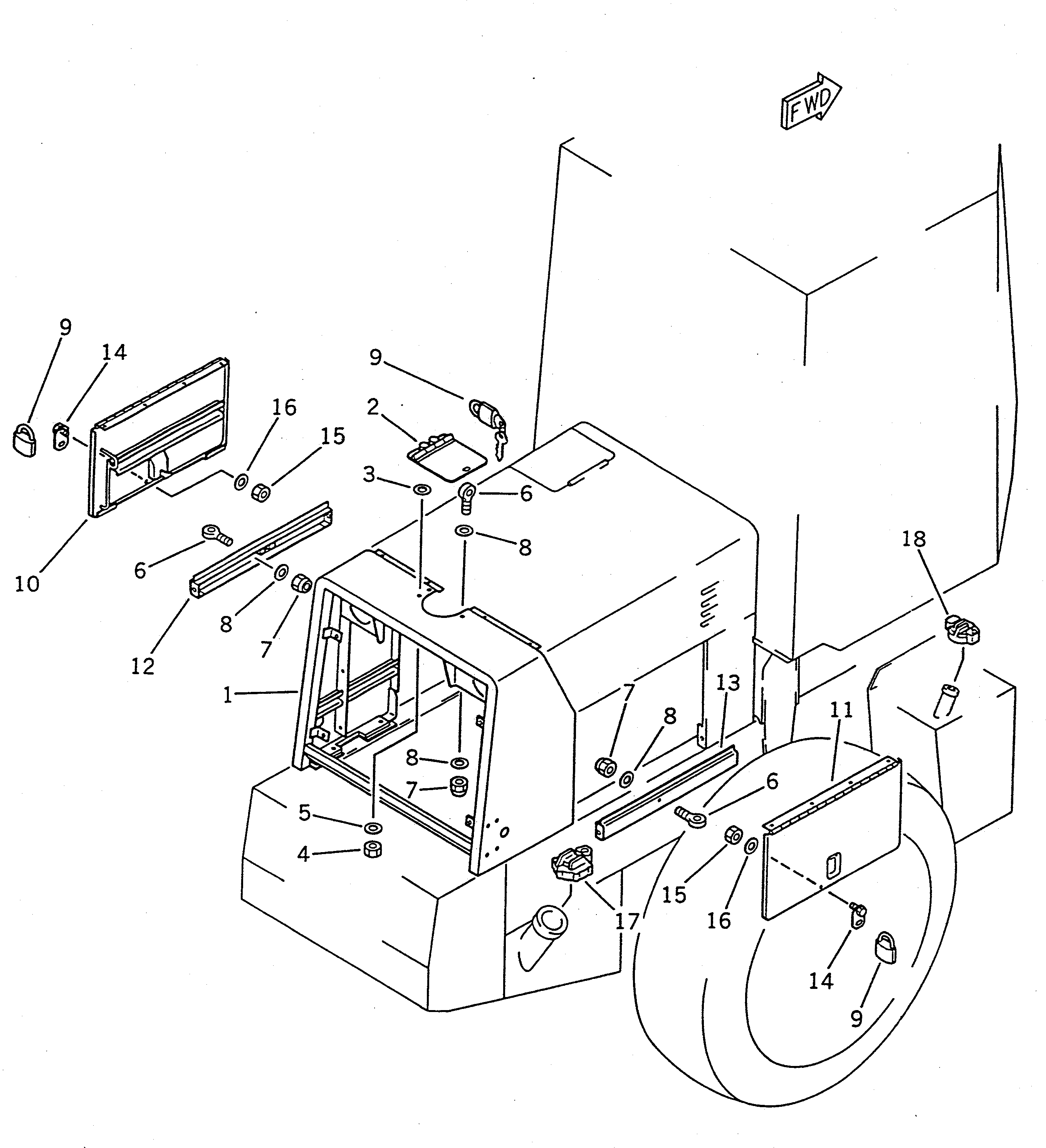 Wheel Loaders Komatsu / WA100SS-1 S/N 10001-UP(wa100s8r) / VANDALISM PROTECTION(#10001-19999)(150270 : 5291)
