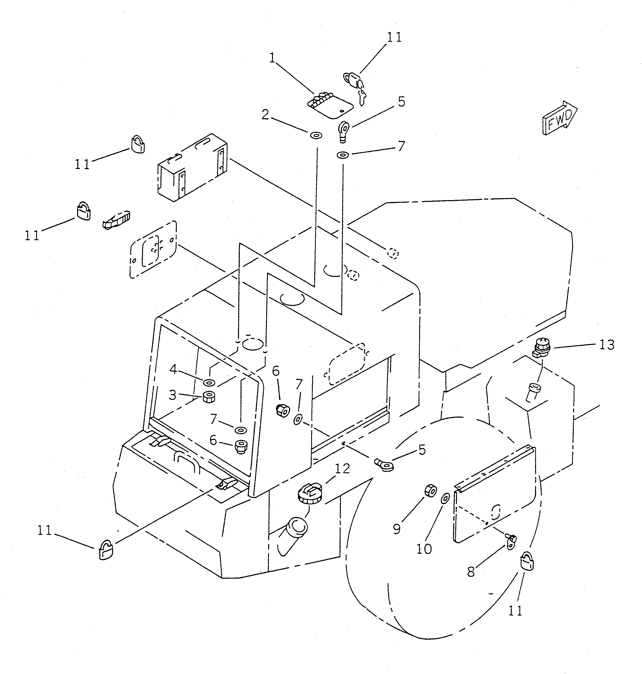 Wheel Loaders Komatsu / WA100SS-1 S/N 10001-UP(wa100s8r) / VANDALISM PROTECTION(#20001-)(150280 : 5291A)