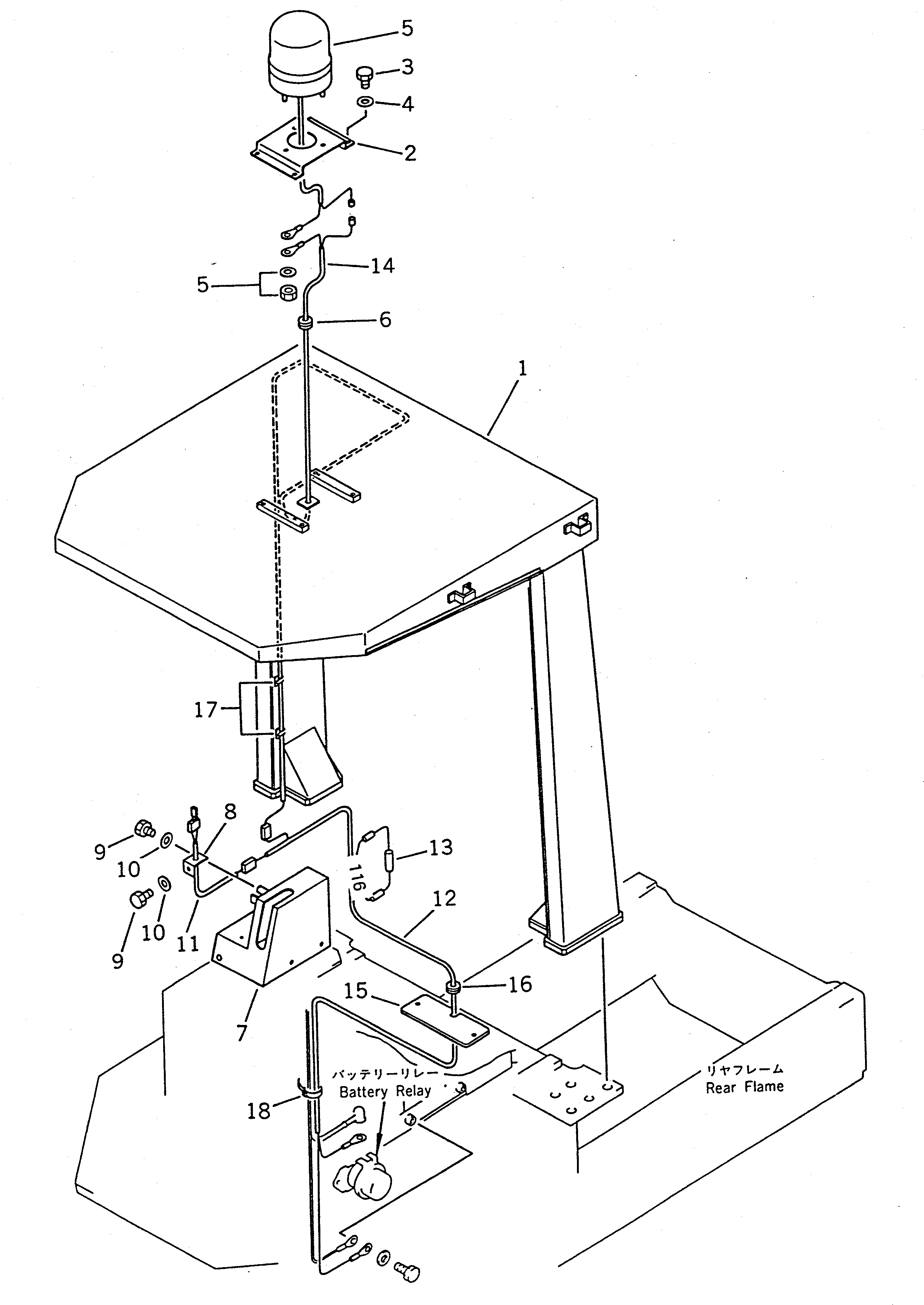 Wheel Loaders Komatsu / WA100SS-1 S/N 10001-UP(wa100s8r) / BEACON LAMP (FOR ROPS CANOPY)(#10001-19999)(150390 : 5428)