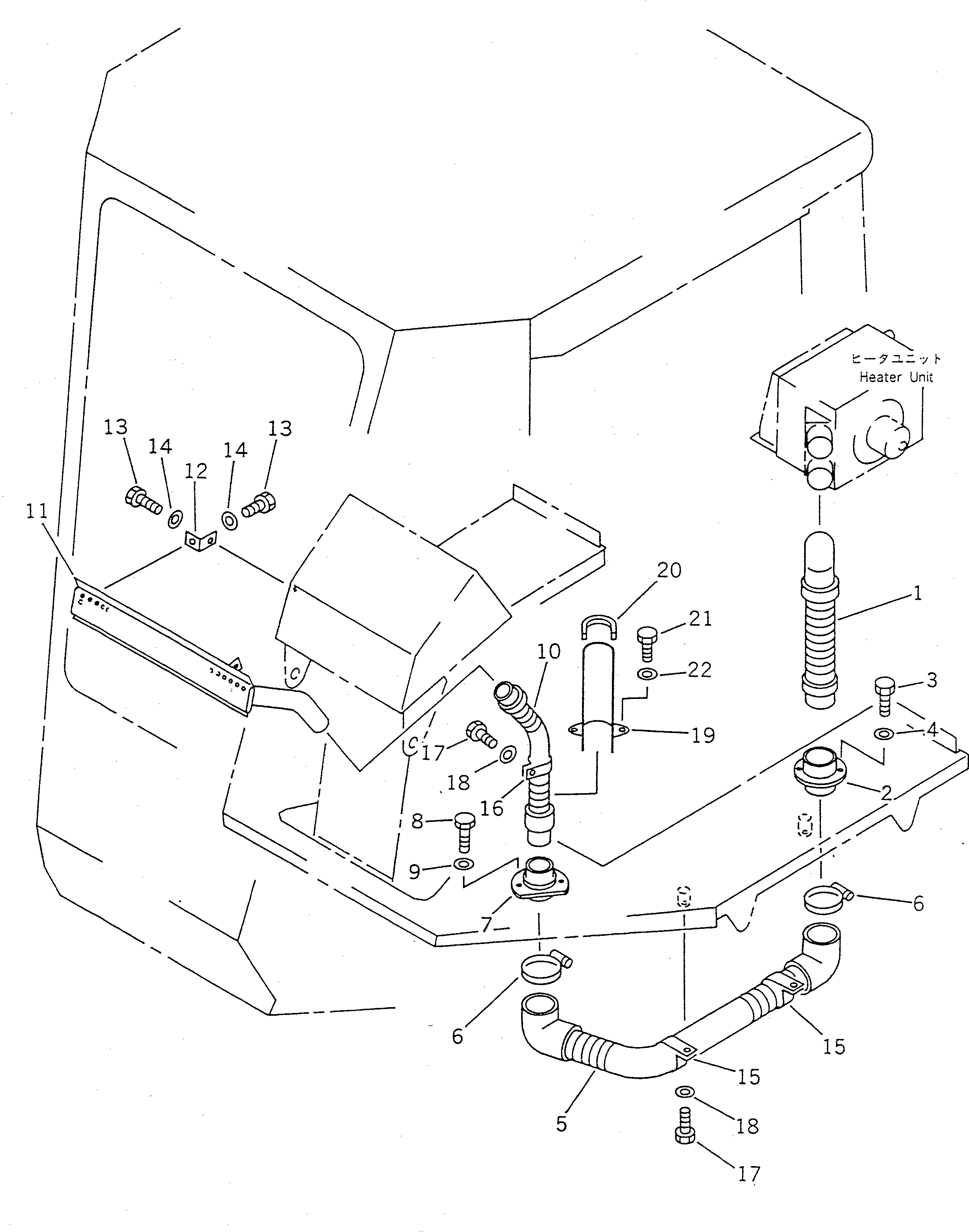 Wheel Loaders Komatsu / WA100SS-1 S/N 10001-UP(wa100s8r) / CAR HEATER AND DEFROSTER (2/3)(#20001-)(150660 : 5572A)