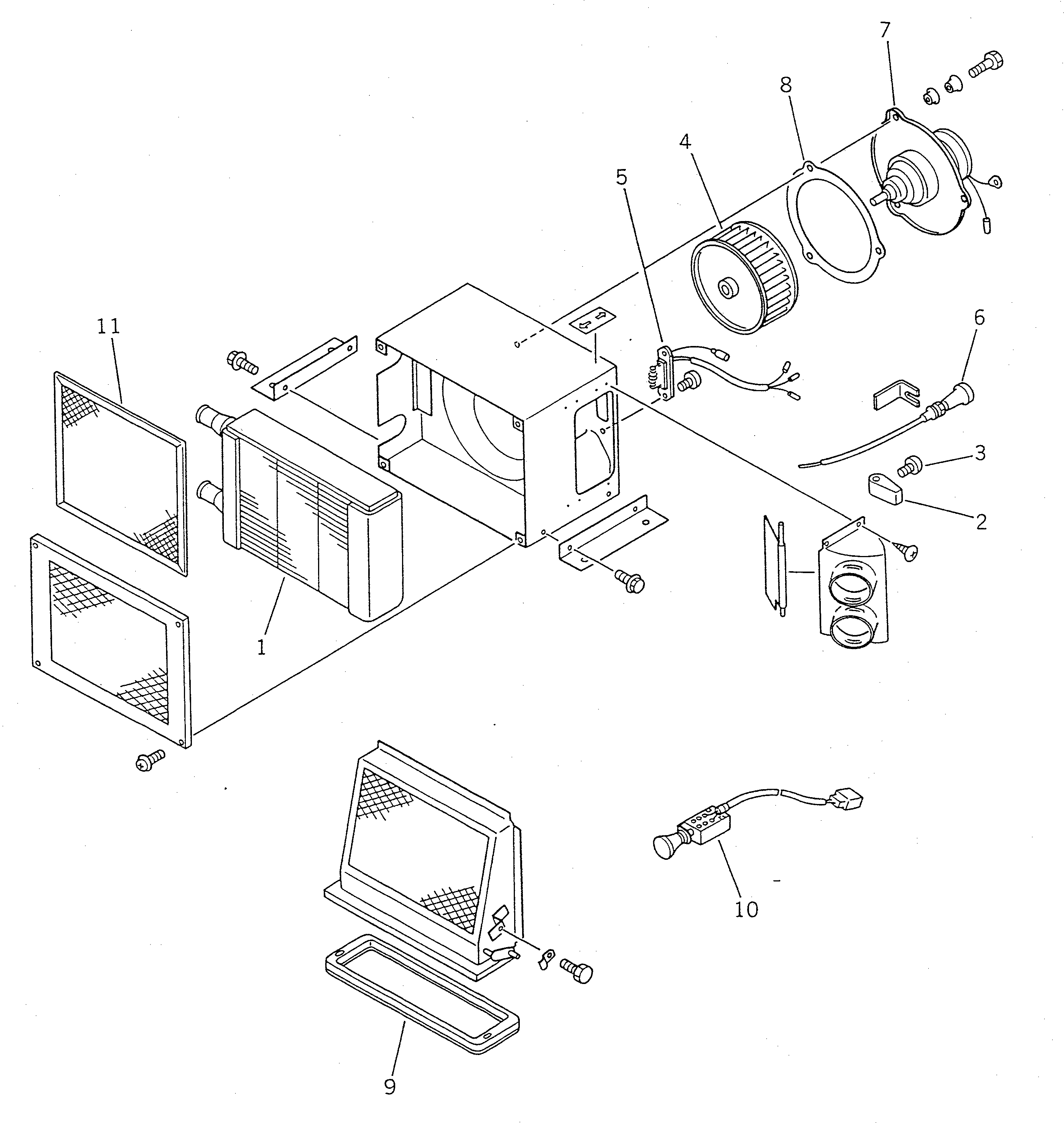 Wheel Loaders Komatsu / WA100SS-1 S/N 10001-UP(wa100s8r) / CAR HEATER UNIT(150690 : 5575)