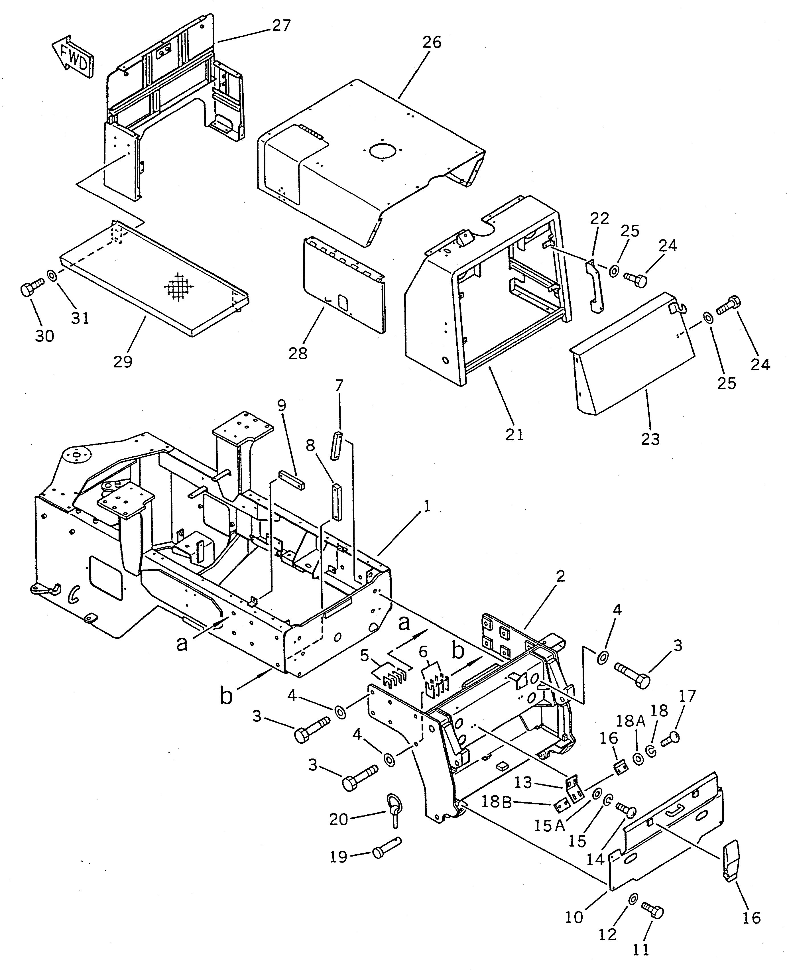 Wheel Loaders Komatsu / WA100SS-1 S/N 10001-UP(wa100s8r) / BACK HOE MOUNTING PARTS (1/4)(#10001-19999)(150740 : 5881)