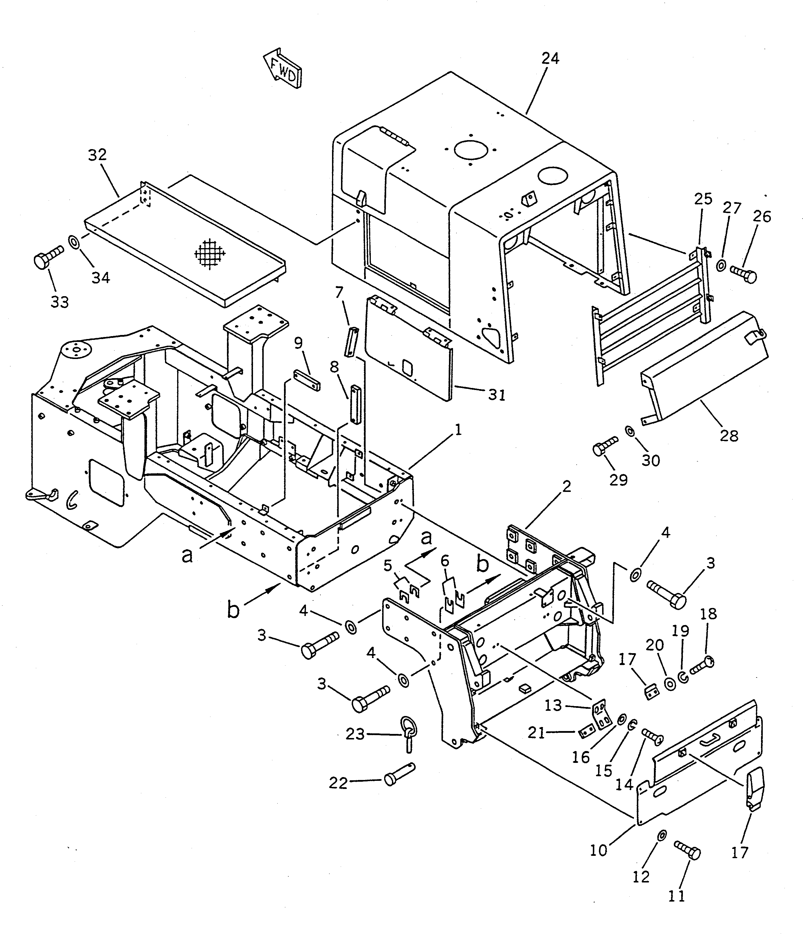 Wheel Loaders Komatsu / WA100SS-1 S/N 10001-UP(wa100s8r) / BACK HOE MOUNTING PARTS (1/4)(#20001-)(150750 : 5881A)