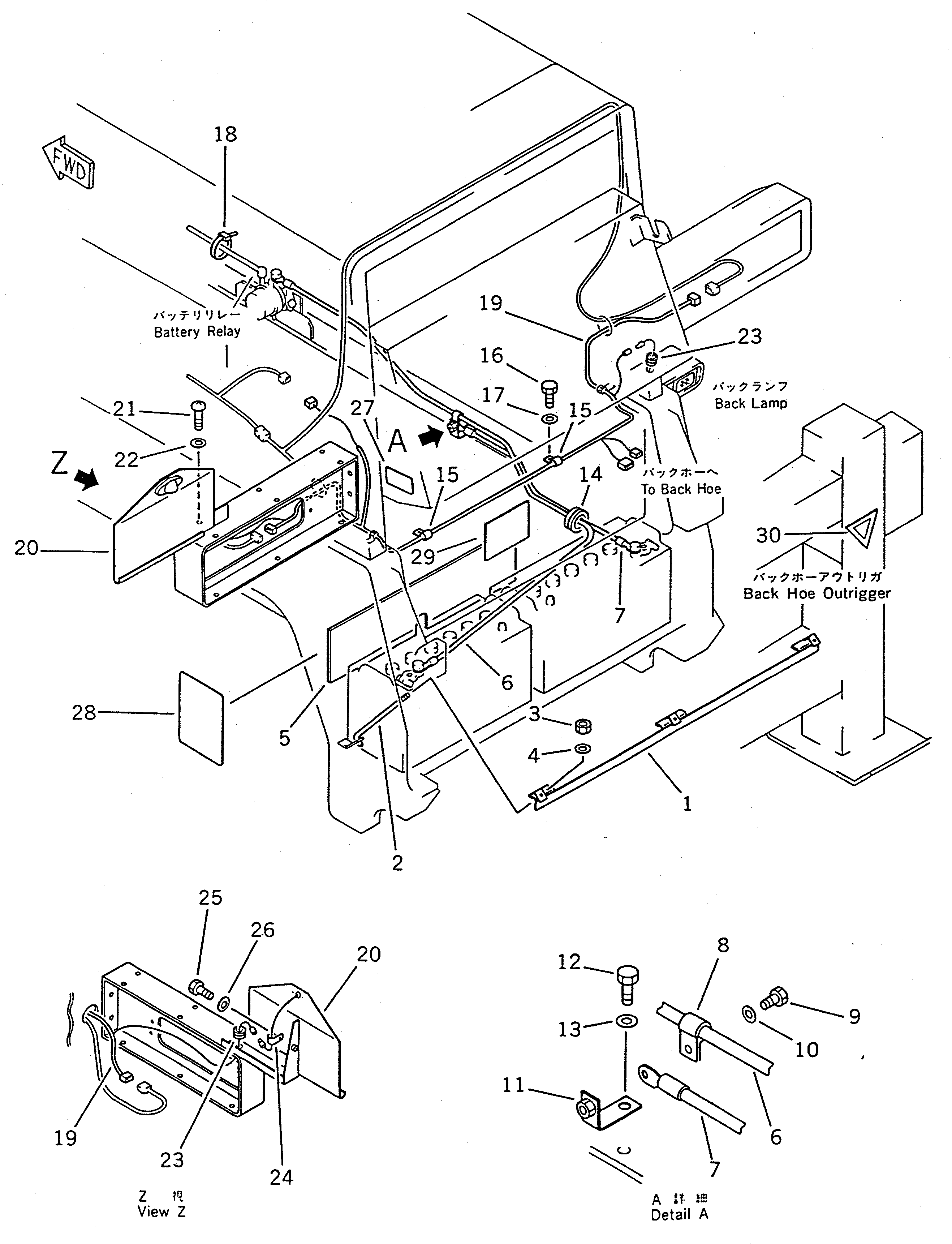 Wheel Loaders Komatsu / WA100SS-1 S/N 10001-UP(wa100s8r) / BACK HOE MOUNTING PARTS (4/4)(#10001-19999)(150790 : 5884)