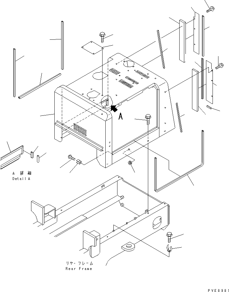 Wheel Loaders Komatsu / WA100SS-3-H S/N 63001-UP(wa100ssr) / HOOD (ENGINE HOOD) (SUPER SILENT SPEC.)(120010 : M4100-01A2)