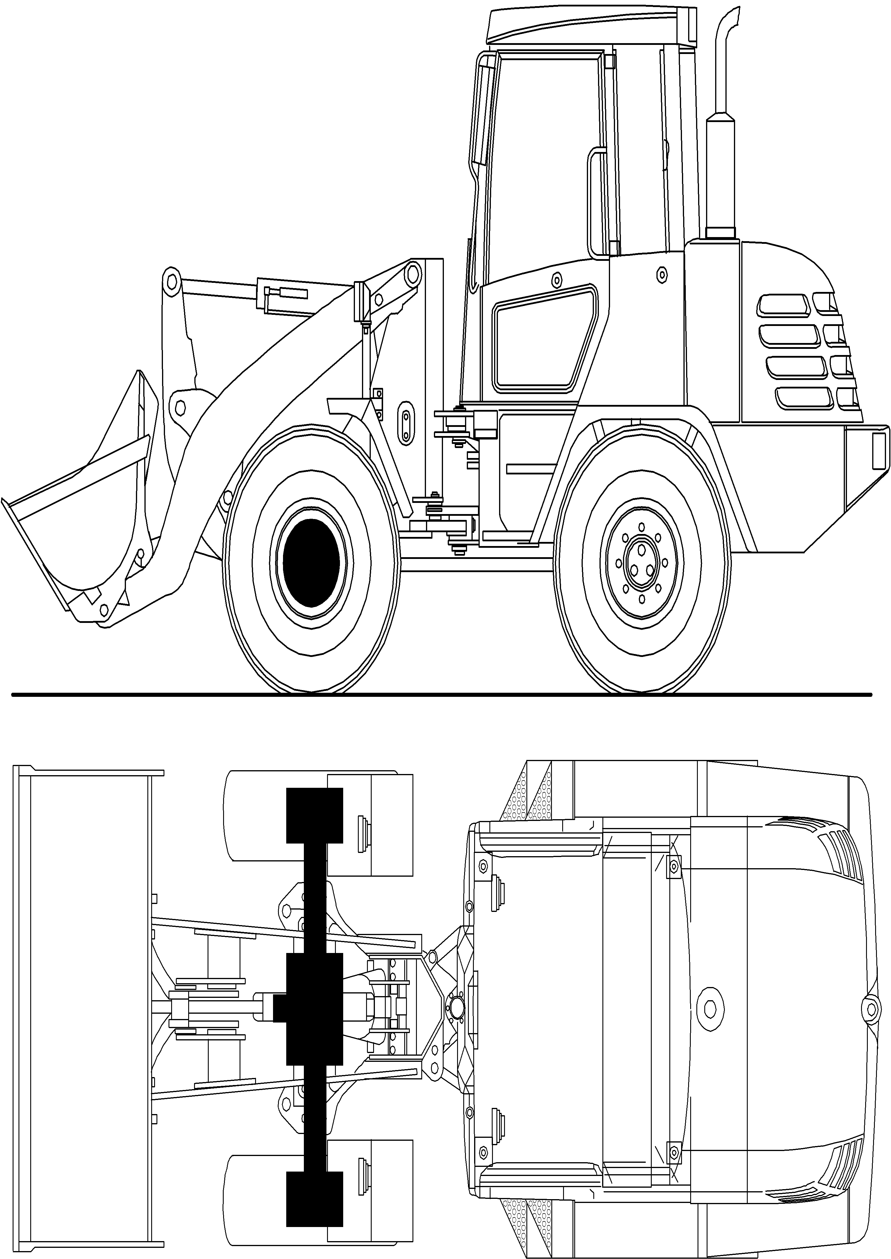 Wheel Loaders Komatsu / WA115-3 (35 km/h) WA115H30051-WA115H30180 / H30181 - Up(wa115_3s) / 08 FRONT AXLE(08 : 08)