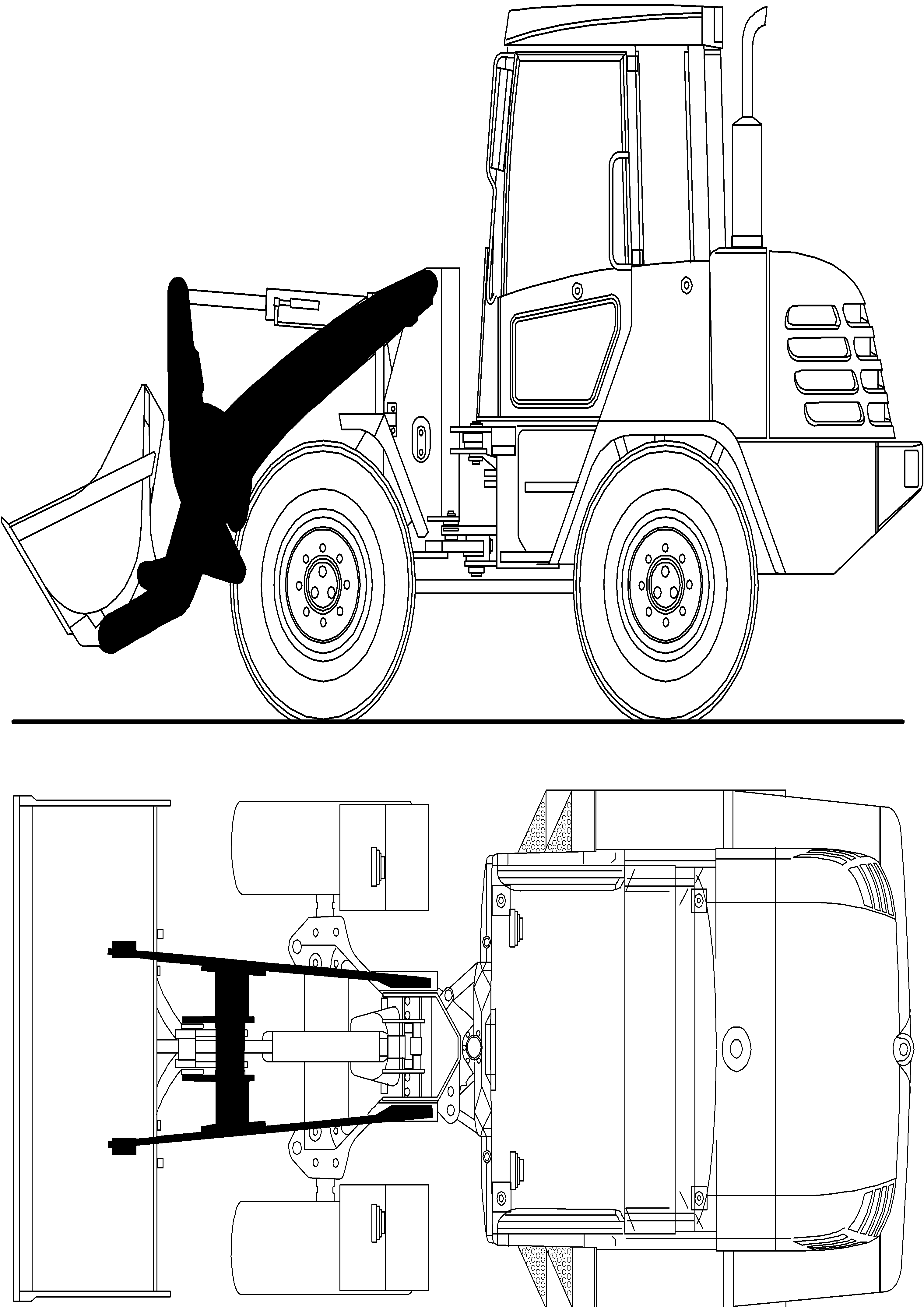 Wheel Loaders Komatsu / WA115-3 (35 km/h) WA115H30051-WA115H30180 / H30181 - Up(wa115_3s) / 14 BOOM, THRUST FRAME - ARM(14 : 14)