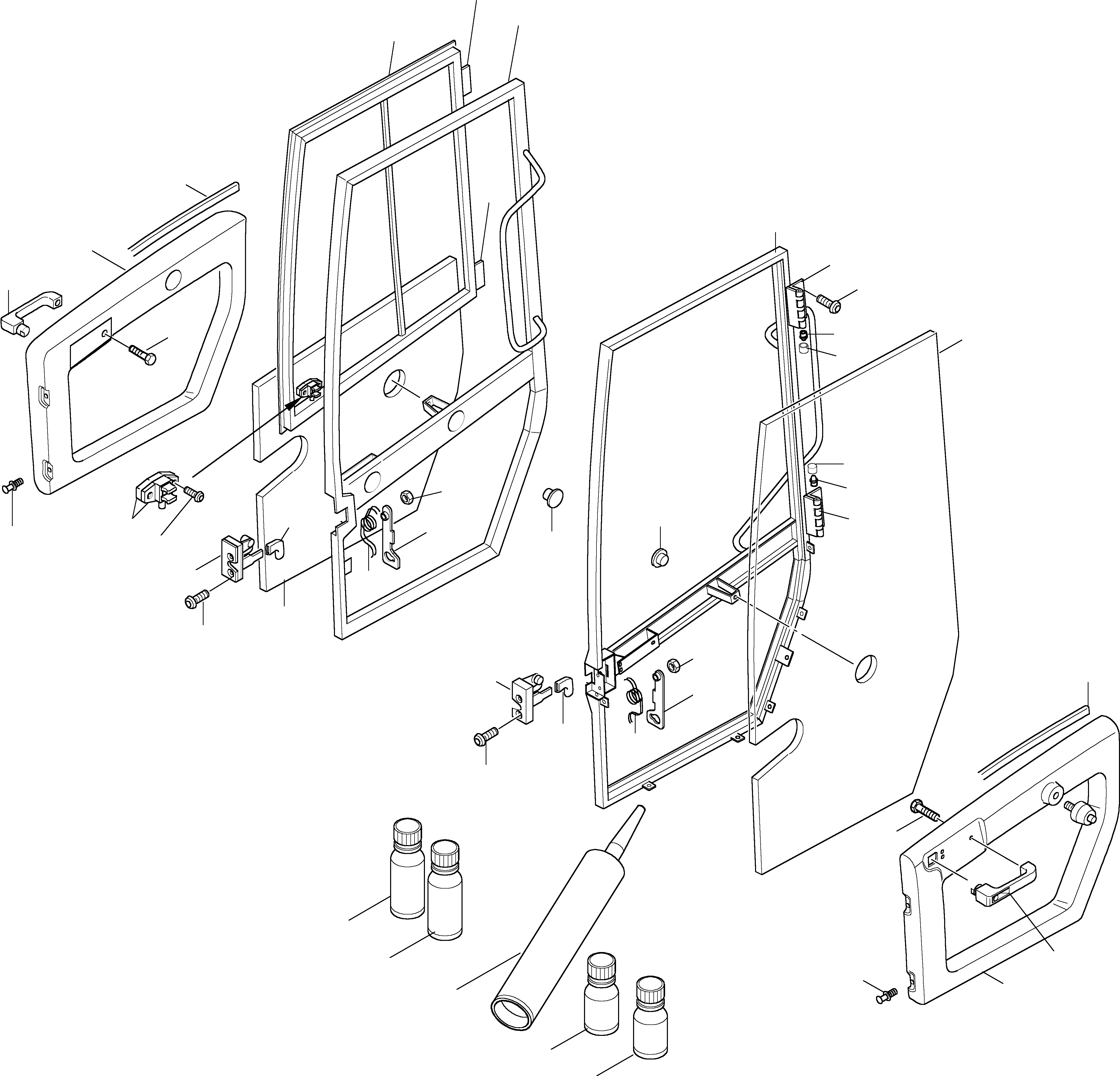 Wheel Loaders Komatsu / WA115-3 (35 km/h) WA115H30051-WA115H30180 / H30181 - Up(wa115_3s) / SAFETY CABIN, DOORS(11-01 : GJ2K2259)