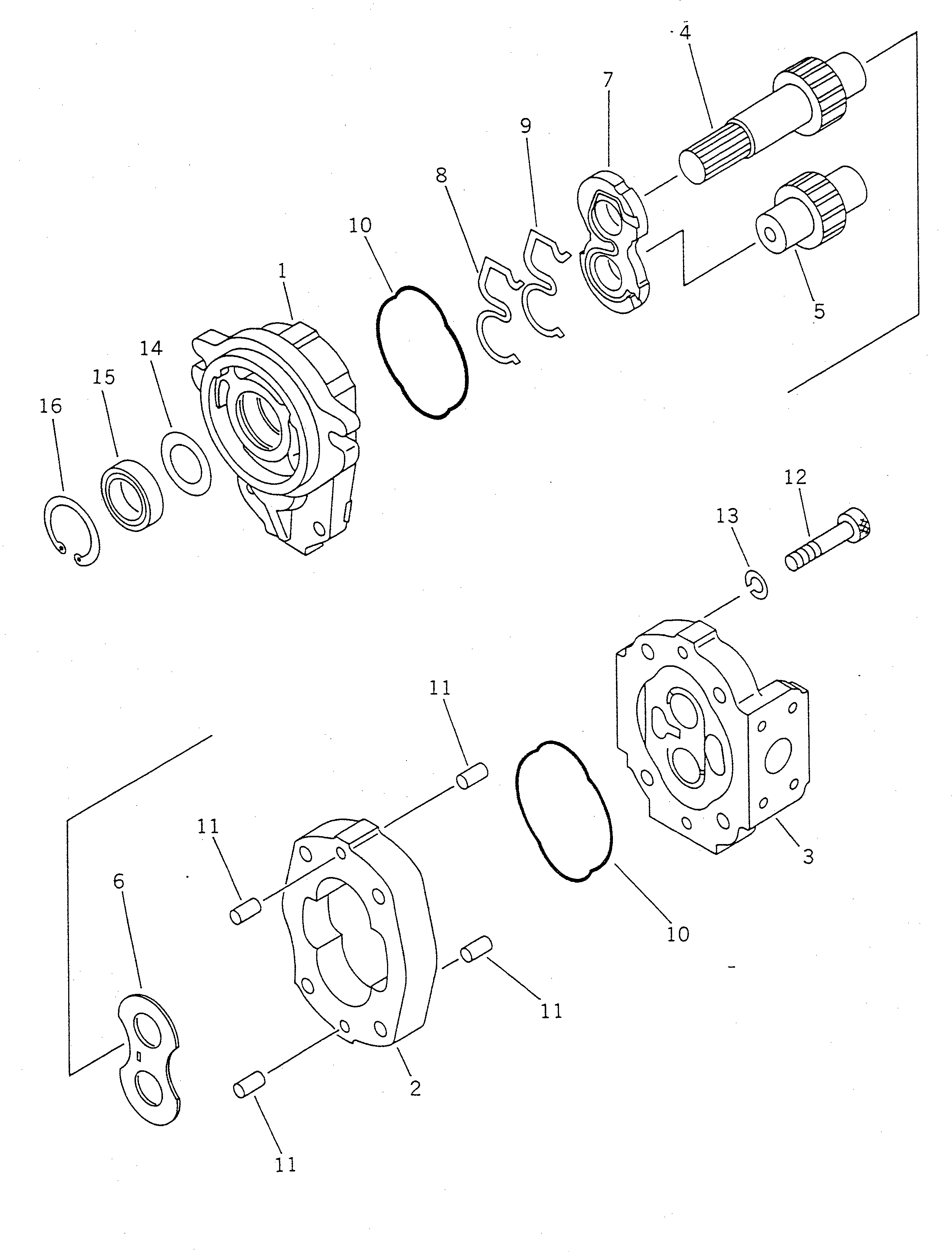 Wheel Loaders Komatsu / WA120-1 S/N 10001-UP(wa120-1c) / HYDRALIC PUMP (TORQFLOW TRANSMISSION) (TBG/ABE SPEC.)(240170 : 8342)