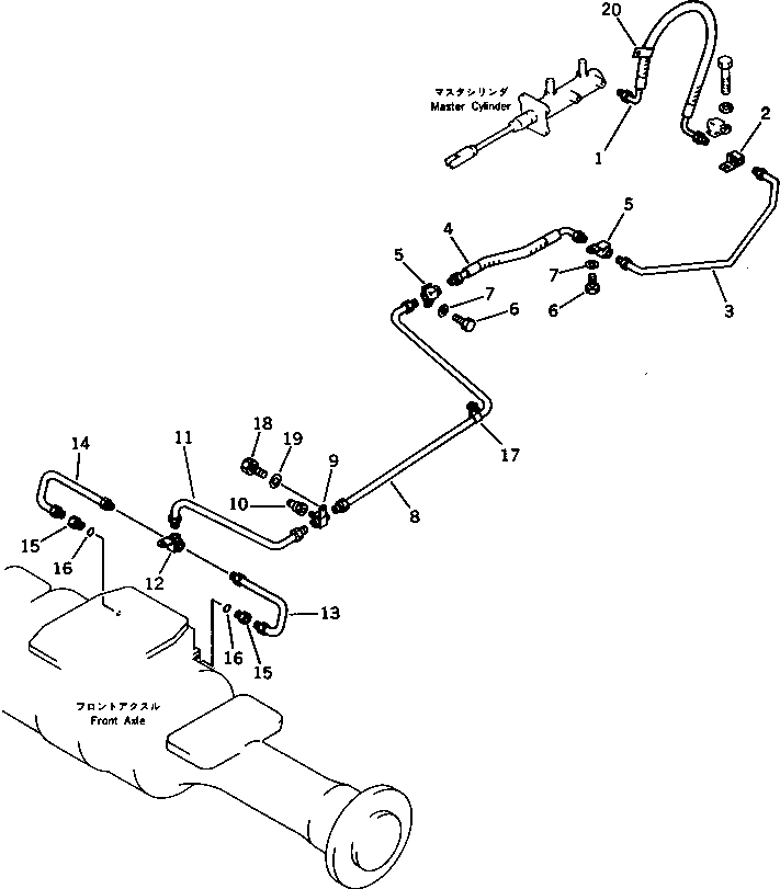 Wheel Loaders Komatsu / WA120-1 S/N 10001-UP(wa120-1c) / BRAKE OIL PIPING (FRONT) (TBG/ABE SPEC.)(240210 : 8371)