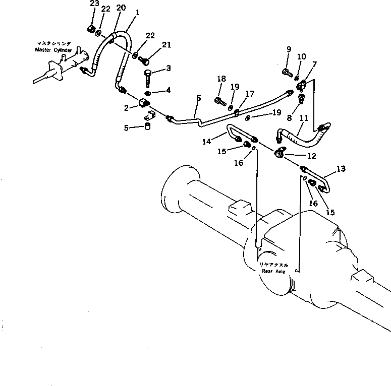 Wheel Loaders Komatsu / WA120-1 S/N 10001-UP(wa120-1c) / BRAKE OIL PIPING (REAR) (TBG/ABE SPEC.)(240220 : 8372)