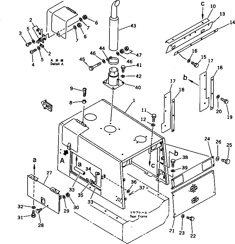 Wheel Loaders Komatsu / WA120-1 S/N 10001-UP(wa120-1c) / ENGIN HOOD AND SIDE COVER (TBG/ABE SPEC.)(240380 : 8416)