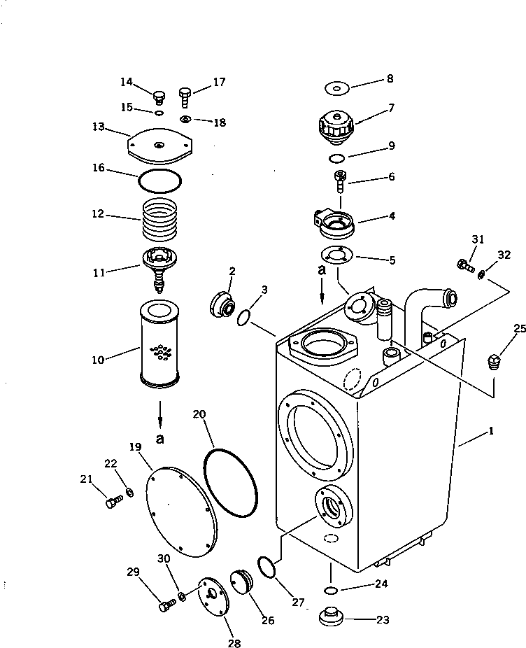 Wheel Loaders Komatsu / WA120-1 S/N 10001-UP(wa120-1c) / HYDRAULIC TANK (TBG/ABE SPEC.)(240430 : 8451)