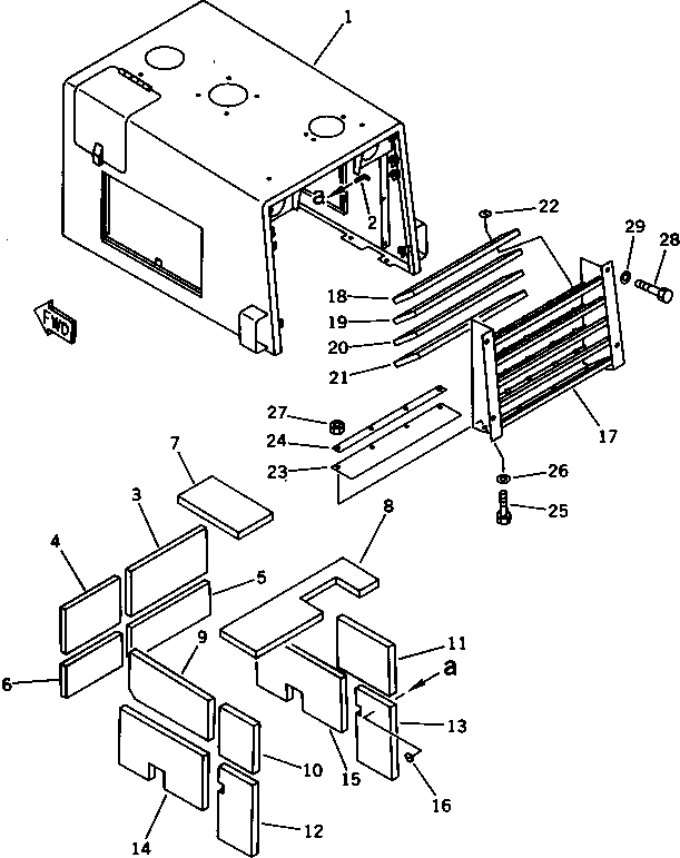 Wheel Loaders Komatsu / WA120-1 S/N 10001-UP(wa120-1c) / NOISE ABATMENT PARTS(240490 : 8651)