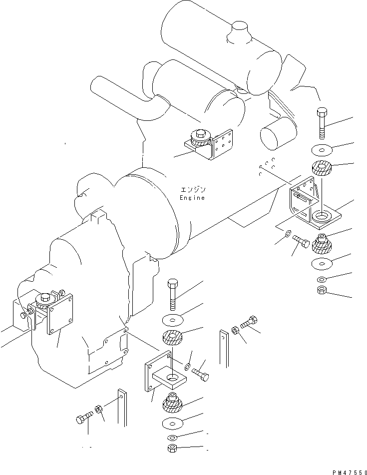 Wheel Loaders Komatsu / WA120-3 S/N 50001-52999 (3-Speed Transmission Spec.)(wa120-3c) / ENGINE MOUNTING PARTS(#50001-)(030010 : 1001)