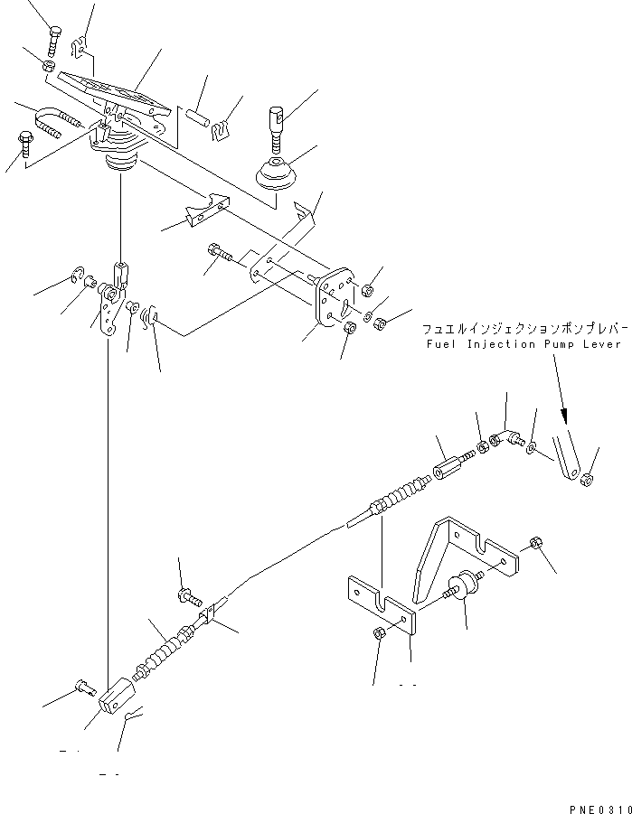 Wheel Loaders Komatsu / WA120-3 S/N 50001-52999 (3-Speed Transmission Spec.)(wa120-3c) / ACCELERATOR PEDAL AND LINKAGE(#50001-)(030040 : 1101)