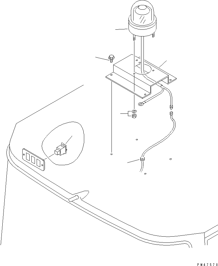Wheel Loaders Komatsu / WA120-3 S/N 50001-52999 (3-Speed Transmission Spec.)(wa120-3c) / BEACON LAMP (WITH CAB)(#50001-)(030230 : 1711)